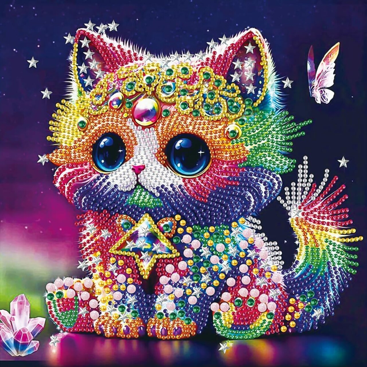 Diamond Painting Kit for Adults – 5D Special Shape Diamond Art, Cat Design, Crystal Rhinestones for Beginners, DIY Painting for Home Wall Decor & Gift – 12x12 Inch